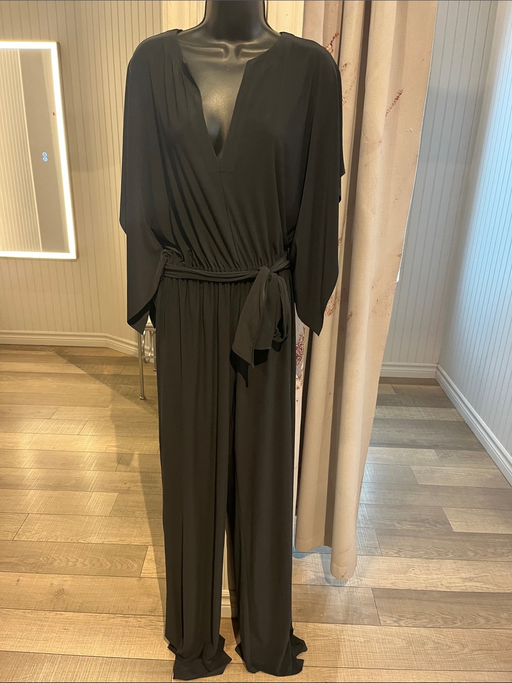 Ramy Brook Black Deborah Jumpsuit with Waist Tie NWT Size M